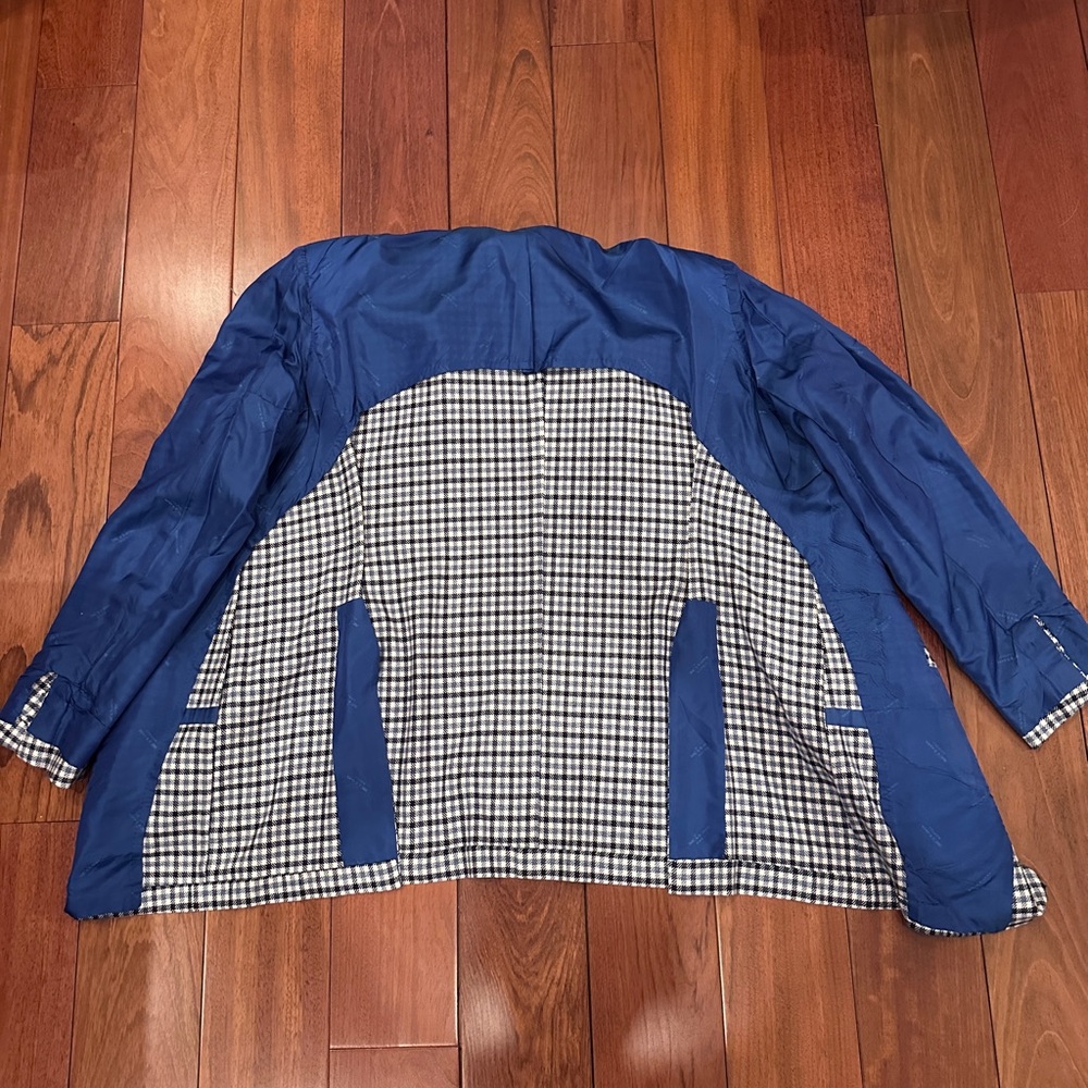 Kiton 100% Cashmere Men's Blazer - Black, Blue and White Checkered size IT 61 - Picture 12 of 17